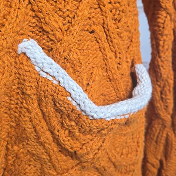Free People Montana Cable Cardigan Pumpkin Orange Size XS - Picture 5 of 7